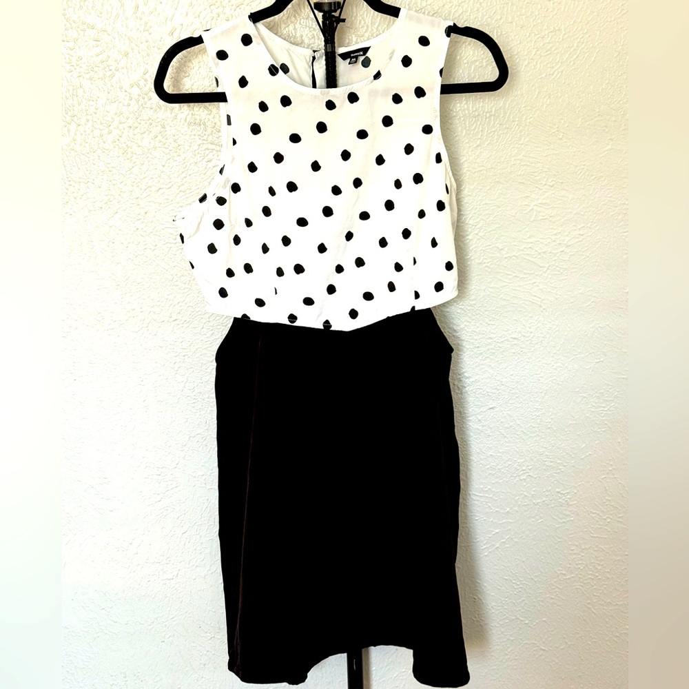 Hurley White and Black Cut Out Mini Dress